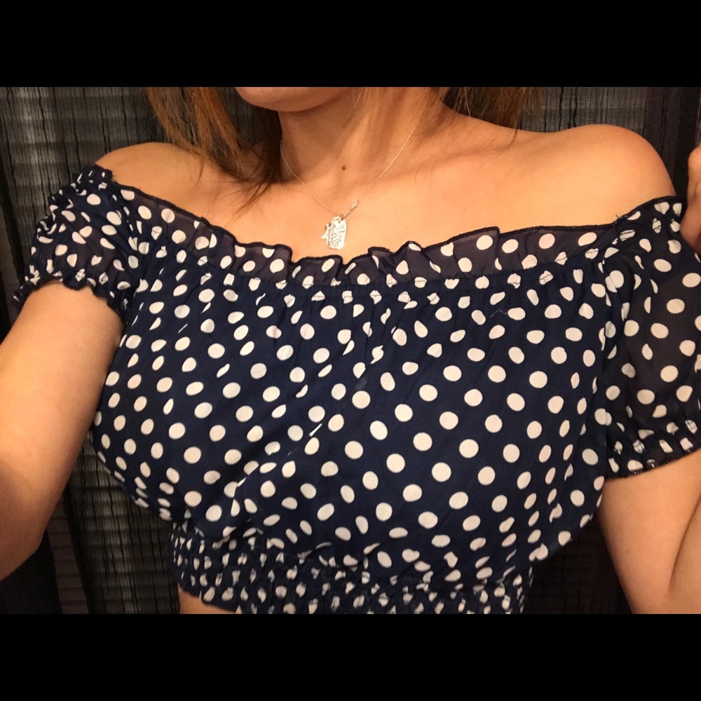 Blue Polka Dots Crop top